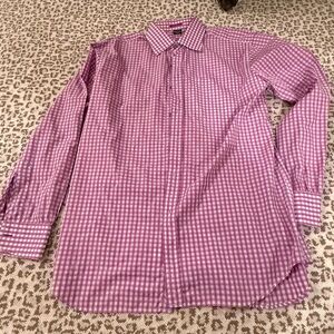 Paul Smith Men's Checkered Purple Dress Shirt